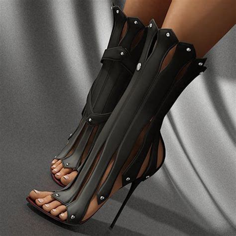 Sexy Ruffles Thin High Heel Dress Sandals Plain Open Toes Zippers
