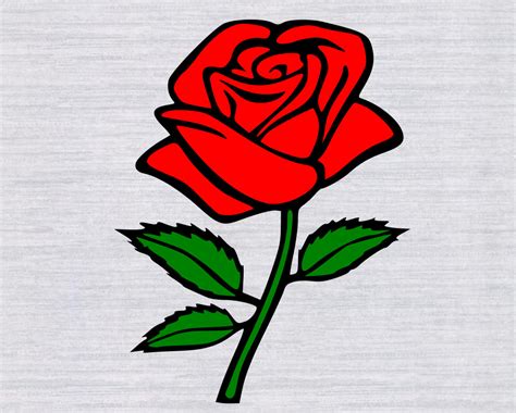 Rose Svg Flower Svg Rose Clipart Flower Clipart Red Rose Svg Files For Silhouette Files
