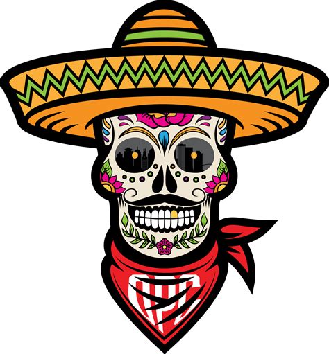 Mexican Skull Vector Sombrero Clipart Full Size Clipart 5230078