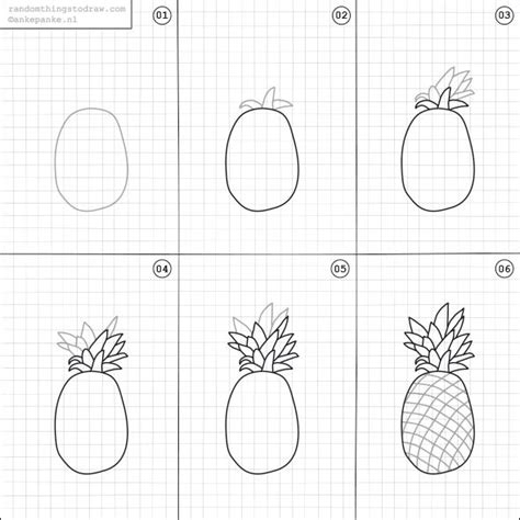 How To Draw A Pineapple Easy Drawings Simple Doodles