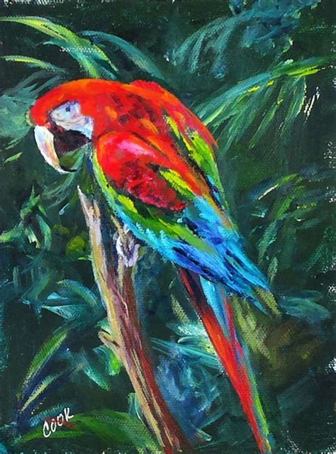 Colorful Parrot Live Lesson From Youtube Acrylic Painting Lessons