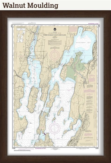 Lake Champlain Vermont New York Nautical Chart Etsy