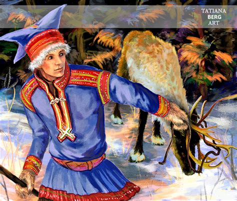 Saami Man And A Northern Deer Art Buy A Print Or Painting