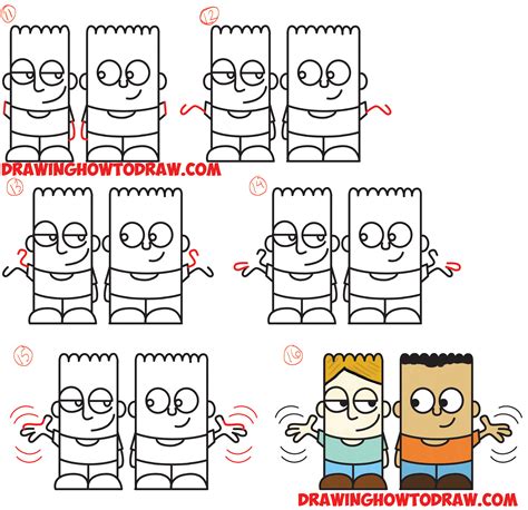 How To Draw 2 Cartoon Characters From The Word Hello Easy Step By