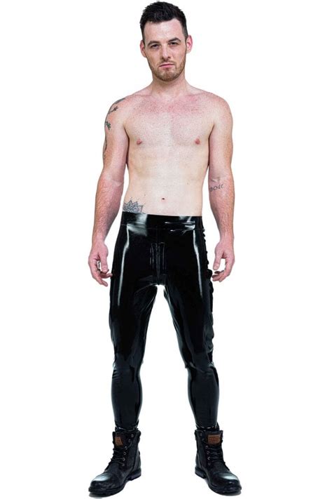 Mens Latex Rubber Leggings With Two Way Zip Sizes Still Available Uk