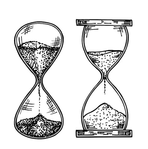 Ilustración De Dibujo De Reloj De Arena Vaso De Arena Conjunto