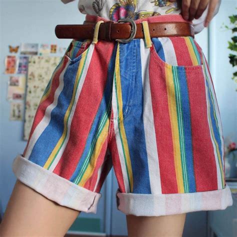 90s Aesthetic Vintage Colored Shorts In 2020 Retro Outfits Vintage