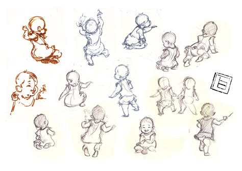 Gesture Drawing Baby Quick Sketche Baby Girl Drawing Baby Drawing