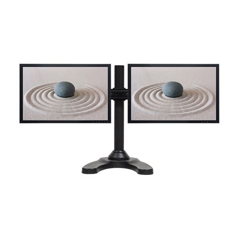 Dual Lcd 2 Monitor Stand Desk Mount Adjustable Curved Free Standing Up