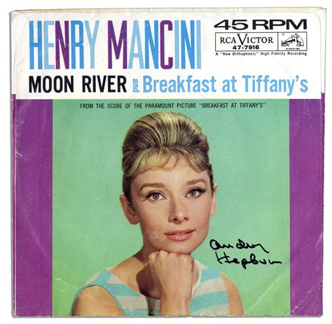 Lot Detail Audrey Hepburn Autographed Moon River Record Cover