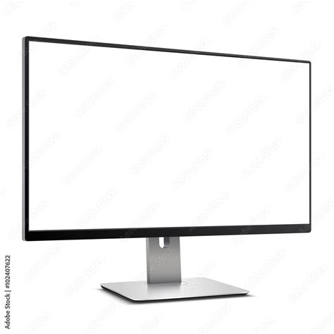 Computer Monitor With White Blank Screen Mockup Stock Vector Adobe Stock