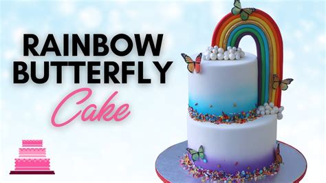 How To Make A Beautiful Rainbow Butterfly Cake 🌈🦋 Youtube