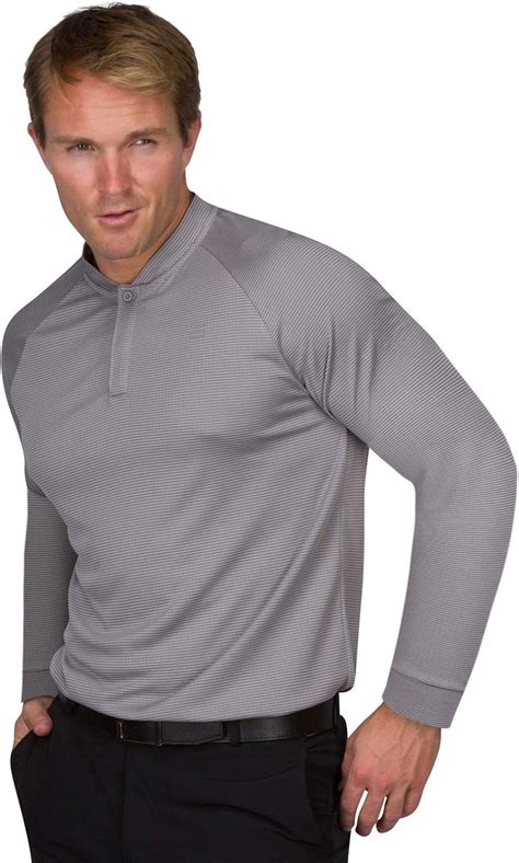 Dry Fit Long Sleeve Collarless Golf Shirts For Men 4 Way