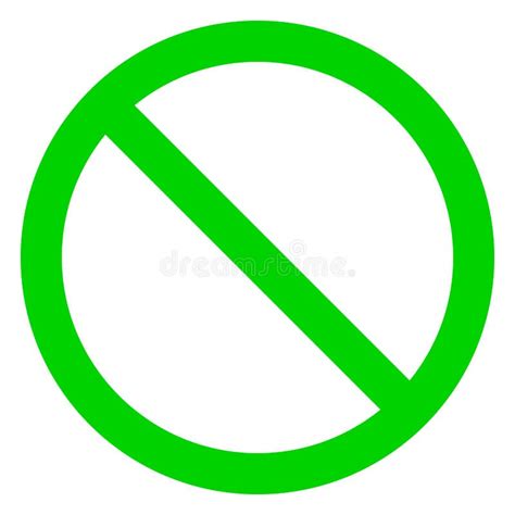 No Sign Green Thin Gradient Isolated Vector Stock Vector
