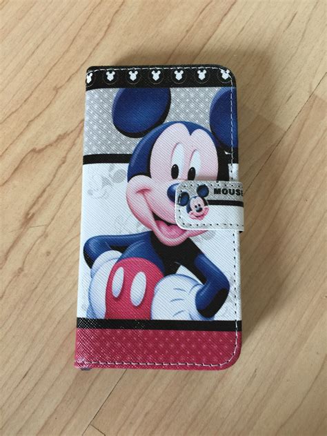 Disney Mickey Mouse Flip Stand Pu Leather Case Wallet For Iphone 7