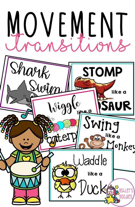 Movement Transition Cards Kindergarten Learning Activities