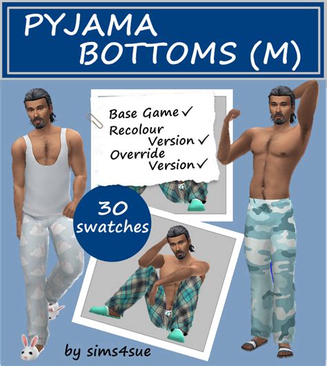 Mmoutfitters Sims4sue Download Bg Pyjama Bottoms M These