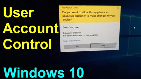 How To Disable User Account Control Uac Under Windows 10 Youtube