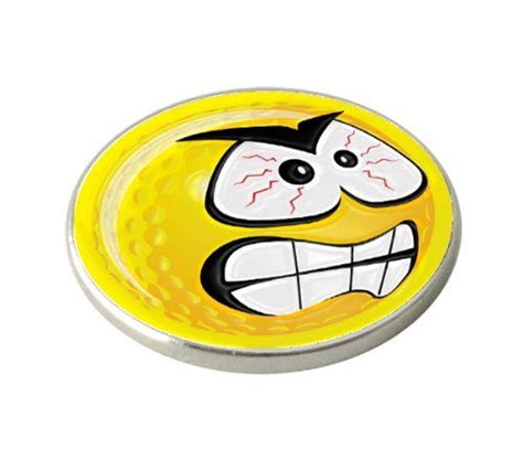 From 120yellow Smiley Angry Golf Ball Marker Ball Markers Golf