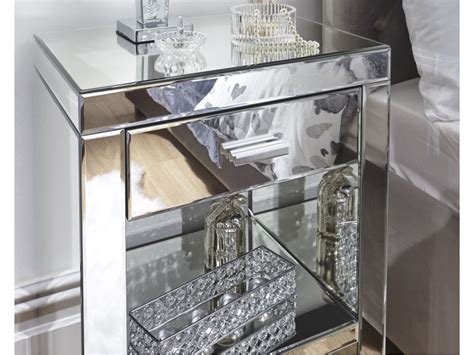 Check spelling or type a new query. Venetian Bedroom Clear Mirror 1 Drawer 1 Shelf Bedside Table