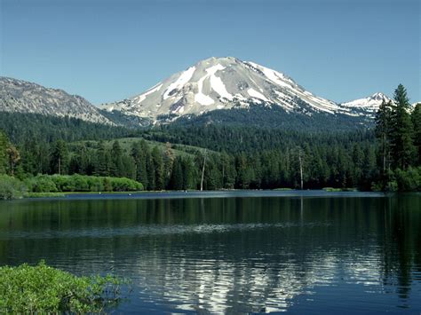 Manzanita Lake Shows The Reflection Of A Hikeable Volcano In The Lassen