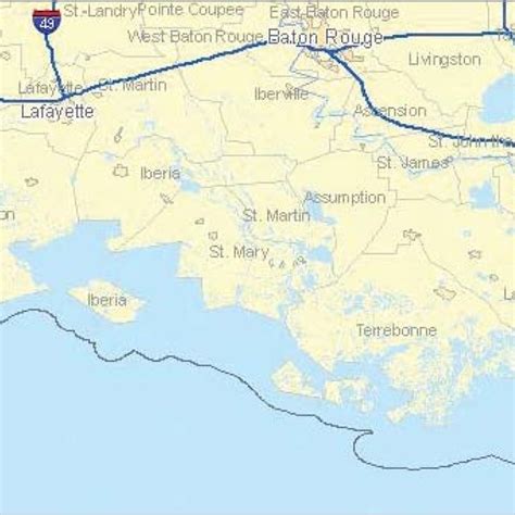 Map Of Coastal Louisiana Indicating Parish Locations And Major Cities