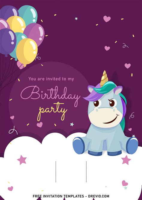 Printable Unicorn Birthday Card Design Eat Repeat Printable Unicorn