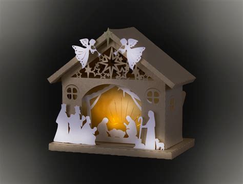 3d Nativity Barn Template