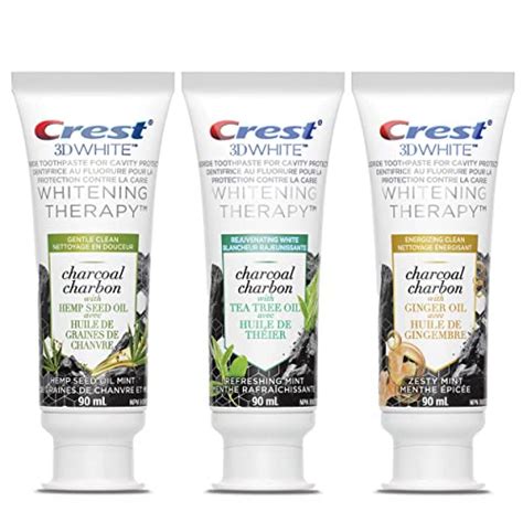 Crest 3d White Whitening Therapy Charcoal Toothpaste Variety Bundle