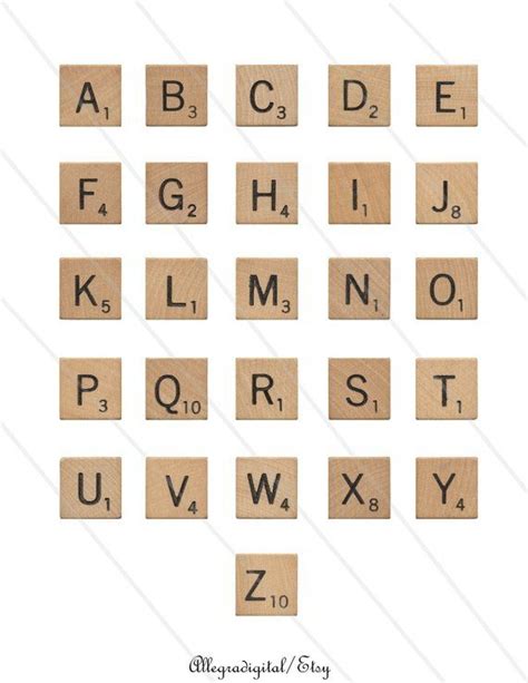 Images Digitale Alphabet Lettres De Scrabble Scrapbooking Alphabet