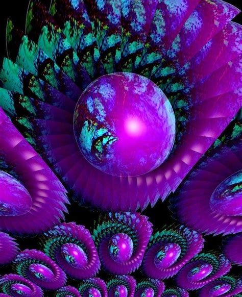 Purple Decor Abstract Art Fractal Swirl Reiki Energy Art
