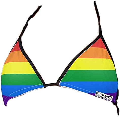Tooloud Rainbow Horizontal Gay Pride Flag Swimsuit Bikini