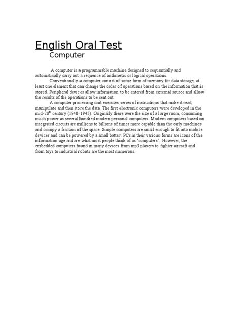 English Oral Test