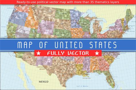 Vector Map Of United States Illustrations Creative Market