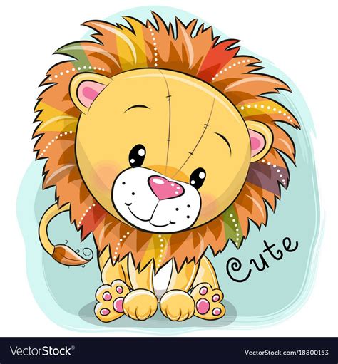 Cute Cartoon Lion On A Blue Background Download A Free Preview Or High