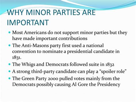 Ppt Ch 5 4 The Minor Parties Powerpoint Presentation Free Download