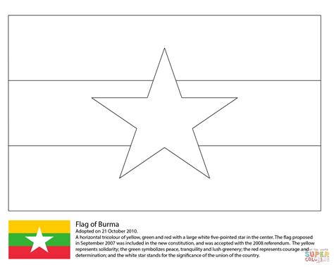 Flag Of Myanmar Coloring Page Free Printable Coloring Pages Flag