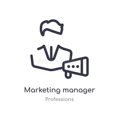 Marketing Manager Outline Icon Isolated Line Vector Illustration From