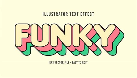 Funky Text Style Editable Vector Eps Text Effect Premium Vector