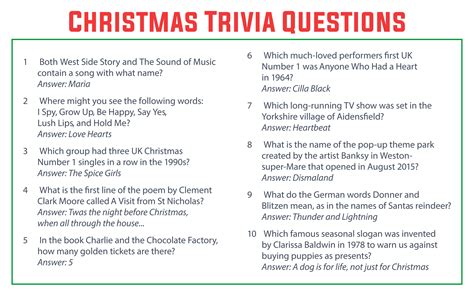 15 Best Free Printable Christmas Trivia Questions