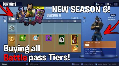 New Buying All Season 6 Battle Pass Tiers Controller Keybinds Fortnite Battle Royale Youtube