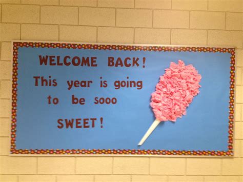 Bulletin Board I Made For School Cotton Candy Is Tissue Paper Candy