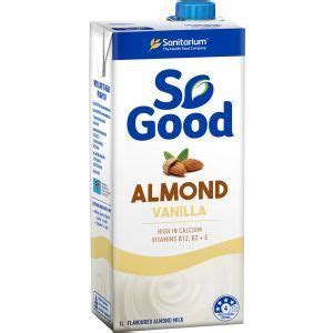 So delicious organic almondmilk with cashew, unsweetened. Sanitarium So Good Almond Milk Vanilla Reviews - Black Box