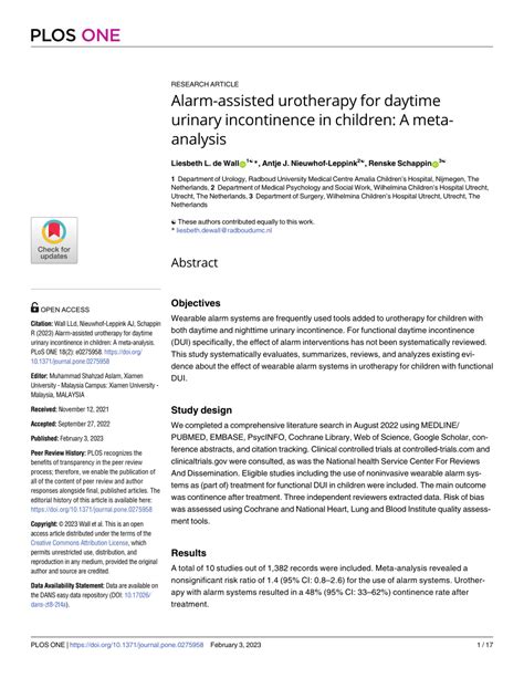 Pdf Alarm Assisted Urotherapy For Daytime Urinary Incontinence In