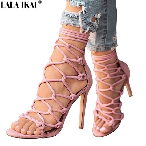 Buy Lala Ikai High Heels Women Sandals Summer Gladiator Heeled Sandals Female