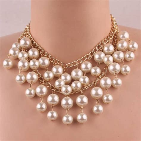 Double Layer Pearl Collar Necklace Ideas Sheideas