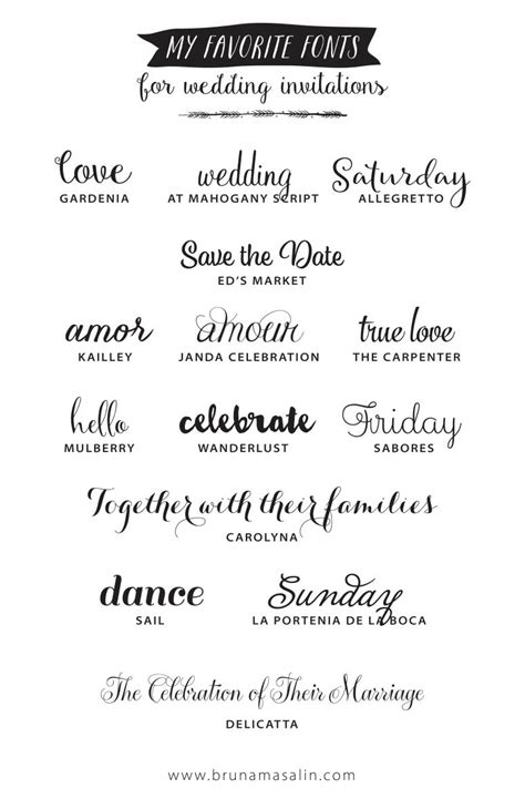 My Favorite Fonts For Wedding Invitations Bruna Masalin
