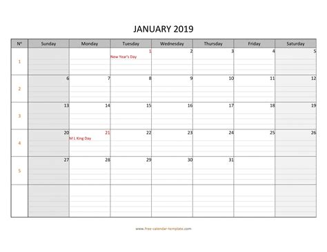 Printable Monthly Calendar With Lines Free Letter Templates