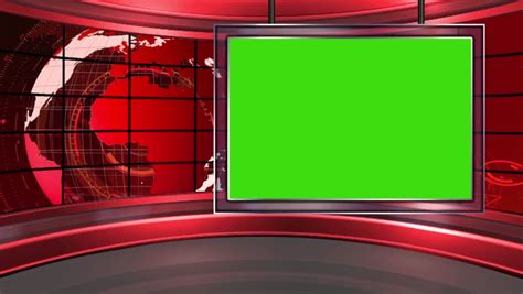 News Broadcast Tv Studio Green Screen Background