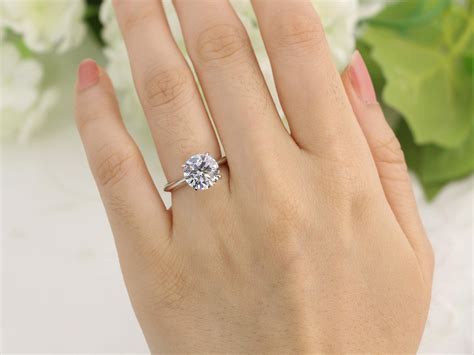 3ct Classic Round Solitaire Engagement Ring 3ct Solitaire Etsy